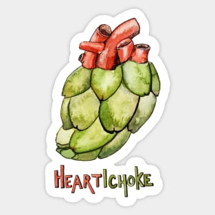 Heartichoke Pun Painting Sticker